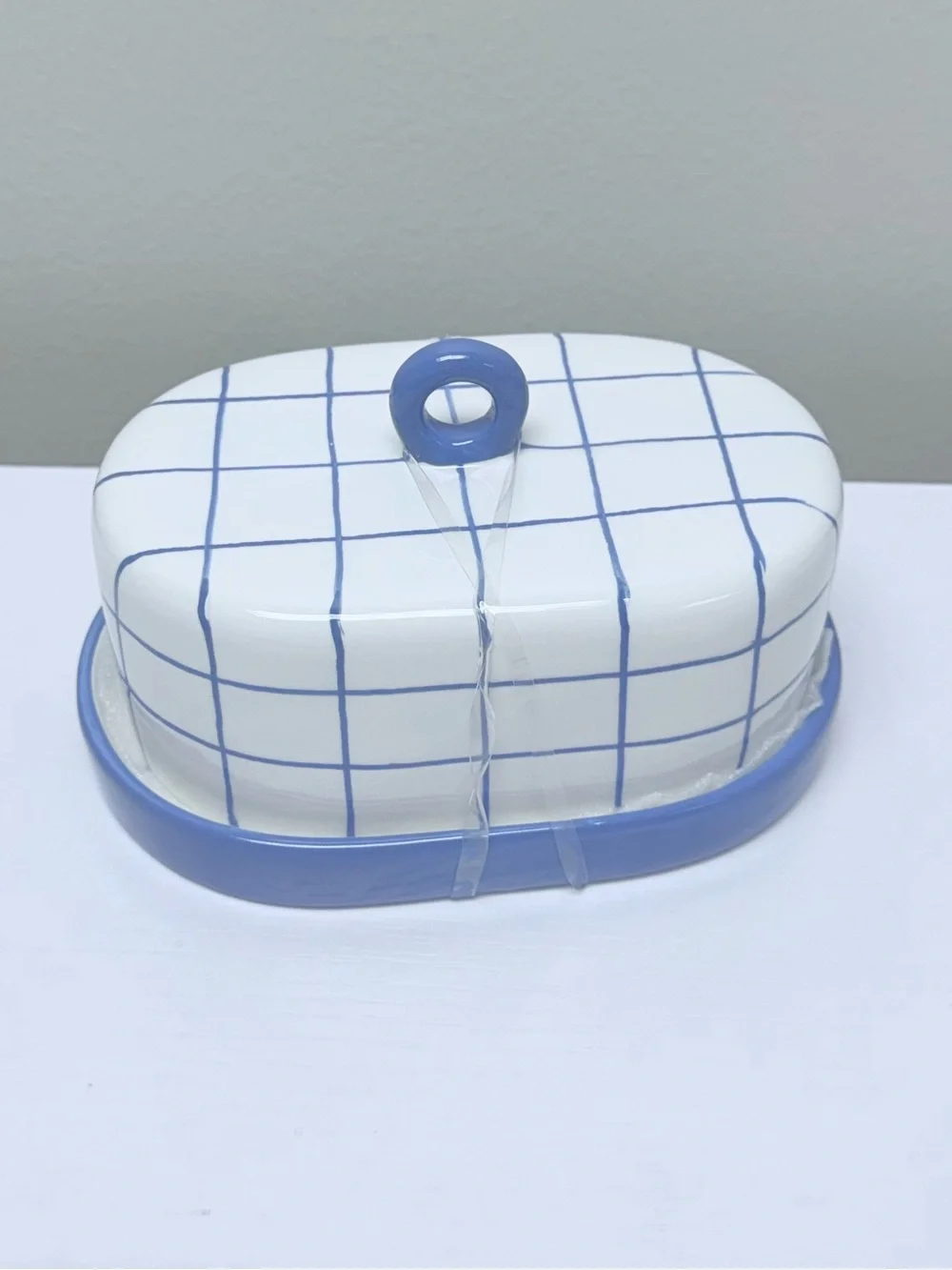 Blue and White Grid Ceramic Butter Dish, Target Bullseye Playground 2026